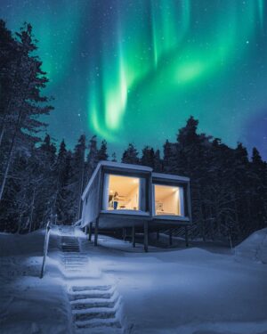 Aisha Zafar Khan Instagram - Its like the universe is putting on a show just for me 🌌✨ 

Feeling blessed to have witnessed the most amazing Northern Lights, a breathtaking display of nature's beauty that left me speechless 
.
.
.
.

#finland #lapland #beautiful #travel #nature #wintervibes #nothernlights #aurora #arctictreehousehotel #arcticcircle #love #dreamhotel #photography #snow #magical #instagood #photooftheday #happy #travel #lifestyle