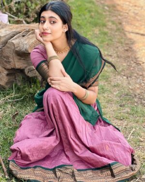 Aishu Instagram - Draped in elegance ❤️

Love this half saree from @weddingstudio_skar 🫶

#aishuads #loveyourself #traditional #ootd