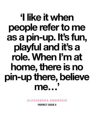 Alessandra Ambrosio Instagram - ‘I like it when people refer to me as a Pin-Up. It’s fun, playful and it’s a role.’ Alessandra Ambrosio takes on the role of a Pin-Up for Perfect Issue 8.

All pre-orders will ship on March 3rd, 2025. Hit the link in bio. 🔗

Talent @alessandraambrosio 
Photographer @solvesundsbostudio
Fashion editor @jeanieus
Hair @SydHayeshair 
Make-up @theValGarland 
Set design @AndrewLimClarkson 
Production @Paula_Ekenger 
Production Assistant #GiuliaBrescianini 
Casting @Bitton @EstablishmentNY 
Photographic assistance @MichaelOWilliamsnew @MattDaviesstudio @HristoHristovofficial 
Digital Tech #LucieRowan 
Retouching @digitallightltd
Fashion assistance @byanastasie__ @EmilyJacksonvv
Tailor @alison_obrien_ 
Manicurist @Chisatochee 
Alessandra wears pullover by @LoroPiana shorts by @DolceGabbana
Founder @kegrand
Art Director @GrahamRounthwaite 
Publisher @SorayaLamari 
Editorial Director #MurrayHealy
Editor in chief @bryanboy

#Alessandraambrosio #theperfectmagazine #pinups