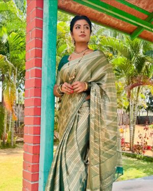Anjana Srinivas Instagram - 🥰💚🥰

#anjanasrinivas #lakshanthalankrutha #janki #sareelove