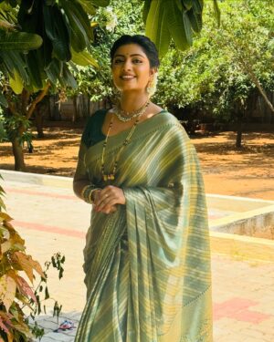 Anjana Srinivas Instagram - 🥰💚🥰

#anjanasrinivas #lakshanthalankrutha #janki #sareelove