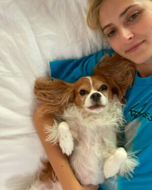 Anna Collins Instagram - This morning I had to say goodbye to my baby, my soul dog, my everything. You came into my life when I needed you the most. Words can’t describe the way my heart is broken into a million pieces. Fred I love you, thank you for raising me, taking me through my 20’s, being there for me through everything. I’m holding your love with me forever. You were and are my healer and my guardian angel. Thank you for looking out for me and teaching me unconditional love. Hold your furry friends extra tight for me tonight. I love you Fred forever forever forever and always. 🤍 🌈