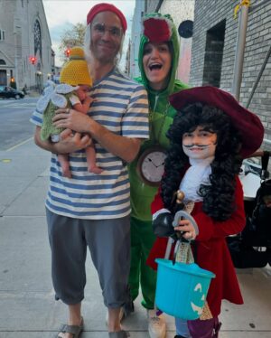 Annaleigh Ashford Instagram - Captain Hook, Tinker Bell, Mr. Smee and Flavor Flav as the Crocidile. HAPPY HALLOWEEN 🎃