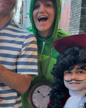 Annaleigh Ashford Instagram - Captain Hook, Tinker Bell, Mr. Smee and Flavor Flav as the Crocidile. HAPPY HALLOWEEN 🎃