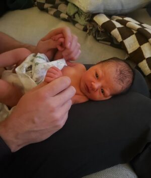 Annie Clark Instagram - 🤍 Bennett Peter Karaim 🤍 our sweet boy surprised us by arriving early on January 24th at 12:45am. All 7lbs 3oz of him are just perfect. We have never been more in love in our lives!!!