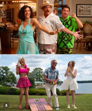 Arden Myrin Instagram - The Lord has spoken… A true honor to sandwich Uncle Baby Billy with Aunt Tiff- looking like Malibu Barbie aughts Britney Spears. Here’s a first look at the final season of Righteous Gemstones.