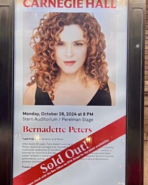 Bernadette Peters Instagram - Thank you everyone who came to this special night ❤️you made it sing 🎶