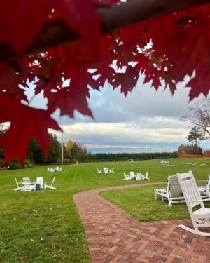 Betsy Brandt Instagram - If some very special groundhog sees his shadow can I get three more months of Fall at Stonecliffe on Mackinac Island? Don’t miss it next year. 🍁