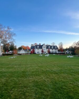 Betsy Brandt Instagram - If some very special groundhog sees his shadow can I get three more months of Fall at Stonecliffe on Mackinac Island? Don’t miss it next year. 🍁