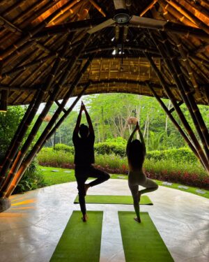 Bhavini Purohit Instagram - "Yoga, nature & serenity – the perfect start to our day in Bali! 🌿🧘‍♀️✨
Practicing yoga amidst lush greenery at The Westin Bali felt like meditating in the heart of a jungle. A truly peaceful escape, guided by our amazing instructor. 🌿💙
.{influencer, travel,explore,couple,coupleposes, cute,love,bali,Indonesia}
.
 #CouplesYoga #WestinBali #WellnessRetreat" #influencer #love #couple #couplevideos #explore #trend #trending @westin