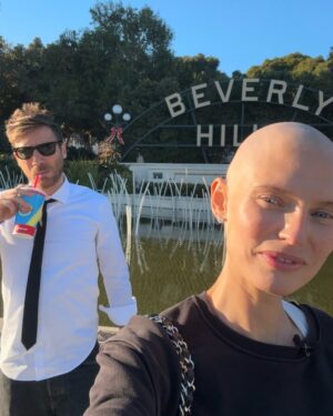 Bianca Balti Instagram - February 4th. World Cancer Day.

It has always been just a random day that some posts on Instagram reminded me of. Although my aunt died of metastatic breast cancer at age 39 and my mom got myeloma a couple of years ago. And despite my own diagnosis, back in 2021, of carrying the BRCA1 gene for which, in December 2022, I underwent a preventative double mastectomy. 
Cancer couldn’t inhabit my thoughts, let alone my body.

Until September 8th of 2024, the day that Cancer, Ovarian to be specific, came into my life feeling a whole lot like a death sentence. On October 14th, I started my chemotherapy journey that just ended last Monday, January 27th, but to my great surprise, those last few months, I felt as alive as ever. 
I was not taking my life for granted anymore, and my gratitude hit an all-time peak. Everything started to taste like a real blessing. 
It has been hard, and it isn’t quite over yet, but I wouldn’t have it any other way. They say, “What doesn’t kill you makes you stronger,” but my experience is that what didn’t kill me made me love life a lot more. 

1. October 14th, 2024, Providence St Joseph Hospital. LA. First Chemo infusion. 
2. Me, high on Benadryl (one of the meds given before treatment to prevent an allergic reaction). LOL. 
3. My love selflessly carrying me through the pain with his unconditional love.
4. Matilde shaving my head on Halloween night. I thought that I could take advantage of the occasion to dress up as Uncle Fester. Little did I know that my little pubic hair razor would take hours. LOL. 
5. November 4th, 2024, Providence St Joseph Hospital, LA. Second Chemo infusion. 
6. Filming “Le Iene” with Nic in LA (You’ve been a bit of a pain in the ass, but you did a great job at the end. Thank you, bro :)

[follows in the comments]