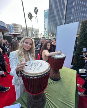 Brandy Ledford Instagram - What an incredible night! Loved every second of supporting @janiesfund at their Grammy’s party. Such an incredible cause supporting youth who age out of foster care, with the help of @iamstevent and @youthvillages. 

I have to say the highlight of the night was meeting the heroes and sheroes from @lafdstation69 and the honor to celebrate them🙏🏼

I mean, and @officialhilaryroberts and I always always have the best time together💃 Love you sis. 

@tiffanyhaddish was flawless as always. Loved hanging out with the phenomenal @revolinogharibian too. Such a special night, lots of sweet emotion ❤️

Killer af pinstripe suit: @jeanpaulgaultier 
Gorgeous Jewels: @tovastore 
Sexy Hair: @suzistylz 
Flawless Makeup: @makeupbya_rmine 
Styled by the incomparable: @cara_gordon