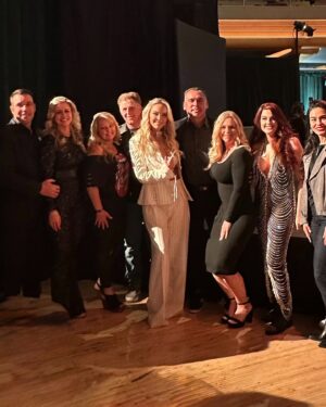 Brandy Ledford Instagram - What an incredible night! Loved every second of supporting @janiesfund at their Grammy’s party. Such an incredible cause supporting youth who age out of foster care, with the help of @iamstevent and @youthvillages. 

I have to say the highlight of the night was meeting the heroes and sheroes from @lafdstation69 and the honor to celebrate them🙏🏼

I mean, and @officialhilaryroberts and I always always have the best time together💃 Love you sis. 

@tiffanyhaddish was flawless as always. Loved hanging out with the phenomenal @revolinogharibian too. Such a special night, lots of sweet emotion ❤️

Killer af pinstripe suit: @jeanpaulgaultier 
Gorgeous Jewels: @tovastore 
Sexy Hair: @suzistylz 
Flawless Makeup: @makeupbya_rmine 
Styled by the incomparable: @cara_gordon