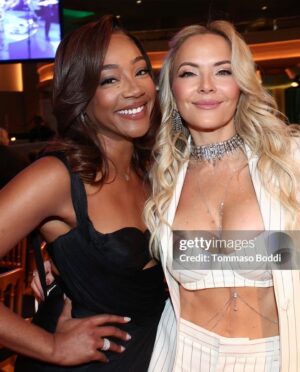 Brandy Ledford Instagram - What an incredible night! Loved every second of supporting @janiesfund at their Grammy’s party. Such an incredible cause supporting youth who age out of foster care, with the help of @iamstevent and @youthvillages. 

I have to say the highlight of the night was meeting the heroes and sheroes from @lafdstation69 and the honor to celebrate them🙏🏼

I mean, and @officialhilaryroberts and I always always have the best time together💃 Love you sis. 

@tiffanyhaddish was flawless as always. Loved hanging out with the phenomenal @revolinogharibian too. Such a special night, lots of sweet emotion ❤️

Killer af pinstripe suit: @jeanpaulgaultier 
Gorgeous Jewels: @tovastore 
Sexy Hair: @suzistylz 
Flawless Makeup: @makeupbya_rmine 
Styled by the incomparable: @cara_gordon