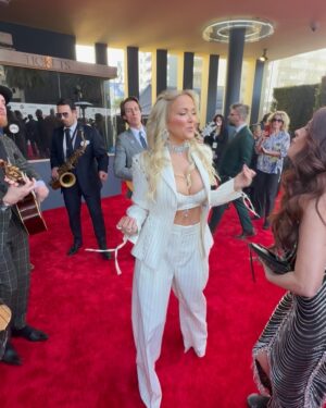 Brandy Ledford Instagram - What an incredible night! Loved every second of supporting @janiesfund at their Grammy’s party. Such an incredible cause supporting youth who age out of foster care, with the help of @iamstevent and @youthvillages. 

I have to say the highlight of the night was meeting the heroes and sheroes from @lafdstation69 and the honor to celebrate them🙏🏼

I mean, and @officialhilaryroberts and I always always have the best time together💃 Love you sis. 

@tiffanyhaddish was flawless as always. Loved hanging out with the phenomenal @revolinogharibian too. Such a special night, lots of sweet emotion ❤️

Killer af pinstripe suit: @jeanpaulgaultier 
Gorgeous Jewels: @tovastore 
Sexy Hair: @suzistylz 
Flawless Makeup: @makeupbya_rmine 
Styled by the incomparable: @cara_gordon