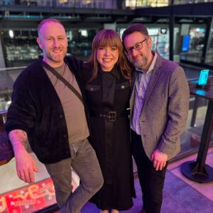 Briony May Williams Instagram - What’s better than a date with one Steve? A date with two!!! 😍 Such a gorgeous evening hosted by @cleanco with these lovely humans @steve__brionys_husband and @spongecakesquaretin 💕 Lovely to meet @marcusbeanchef too! 

Thank you so much @karen_millen for my stunning dress ❤️ @styled_by_lucy