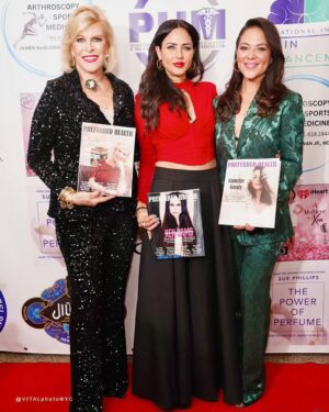 Camille Guaty Instagram - Absolutely thrilled to be one of the cover girls for @preferredhealthmagazine alongside @xensams and @suephillipsfragrance!  Thank you for the opportunity to share my journey with infertility. I’m one in six; part of a community of men and women who face similar struggles. By sharing my story, I hope to remind others they’re not alone. My miracle baby is here because of donor conception, and I encourage everyone to feel proud of their unique paths to parenthood. Your story is your history—let’s celebrate it together! ❤️   Thanks so much for all the love on this suit! Huge thanks to @mrsmaggieryan at @shophunted for one of my favorite looks! Be sure too check out her store coming soon🥳 Suit:  Chloe Bag:  Amina Muaddi   And to my NYC Glam Fam thank you!
Hair:  @Marcomaranghello
Makeup:  @vincenzacarovillano

And Laura you are a gem! @advantage_pr   #covergirl #NYC #InfertilityAwareness #ShareYourStory #donoregg #donorconception
