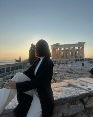Cata Freer Instagram - Smiling from the 🩷 hits different ✨ last sunset off 2024 was a picnic at the Acropolis 🇬🇷