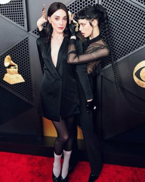 Charlotte Kemp Muhl Instagram - Of all the goofy LA pageantry I most enjoyed debating the end of physics till 4am and seeing some of my favorite outsider art weirdos win some hunks of metal (that I hope they melt down for making custom guitar pedals) 
Big congrats to @sean_ono_lennon and Simon Hilton for designing an insane puzzle box vinyl with UV flashlights and secret maps and zoetropes, these are a few of my favorite things 🎶 
And I love seeing Annie kick ass as an art rocker freak and come shake everyone’s hands despite her crippling germaphobia haha
We’ve all moved into Jaden’s hat and will be starting a noise music and mycelium commune. Byyye 🏠 

ps sorry this is an unaesthetic hodgepodge but my social media skills have severely atrophied