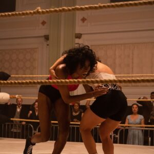 Damaris Lewis Instagram - Damaris Lewis stars as Babs Wingo. Born in Georgia and raised in Ohio, Babs and her sisters Ethyl & Marva trained tumbling, judo and gymnastics at their local YMCA. Discovered by Billy Wolfe after he took inspiration from Jackie Robinson, they quickly shot to the top of cards and drew some of the biggest gates of their time, even being top billed alongside the most famous male wrestlers of the era like Gorgeous George. 

With the bulk of their careers occurring while Jim Crow laws were still in effect, the unique nature of the sisters’ success and prosperity during this era cannot be overstated, yet it remains a forgotten piece of American history.

Queen of the Ring hits theaters March 7th 🍿🤼‍♀️