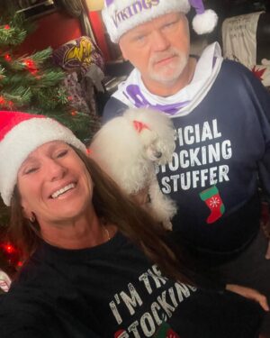 Debrah Miceli Instagram - MERRY CHRISTMAS 🎁 

🌟✨ Blessed to have such a fun HUBBY! @kissrmysgm #skol 
😅 After 19 attempts at the perfect photo, we finally decided to embrace the chaos and just say, “Fuck it this one will do!” 🤪📸
Daisy was a pro, of course, posing like a superstar while we fought over who gets to stand where. 🐾❤️ Clearly, she’s the real influencer here!
Swipe left for the magical journey of our failed photoshoots that make us question our life choices. 😂
Here’s to more laughter, love, and questionable photography skills! Cheers to us and our adorable fluffball! 🥳🐶 #Blessed #PhotoFail #DaisyTheRealStar