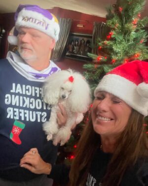 Debrah Miceli Instagram - MERRY CHRISTMAS 🎁 

🌟✨ Blessed to have such a fun HUBBY! @kissrmysgm #skol 
😅 After 19 attempts at the perfect photo, we finally decided to embrace the chaos and just say, “Fuck it this one will do!” 🤪📸
Daisy was a pro, of course, posing like a superstar while we fought over who gets to stand where. 🐾❤️ Clearly, she’s the real influencer here!
Swipe left for the magical journey of our failed photoshoots that make us question our life choices. 😂
Here’s to more laughter, love, and questionable photography skills! Cheers to us and our adorable fluffball! 🥳🐶 #Blessed #PhotoFail #DaisyTheRealStar