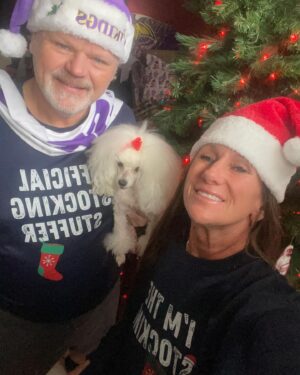 Debrah Miceli Instagram - MERRY CHRISTMAS 🎁 

🌟✨ Blessed to have such a fun HUBBY! @kissrmysgm #skol 
😅 After 19 attempts at the perfect photo, we finally decided to embrace the chaos and just say, “Fuck it this one will do!” 🤪📸
Daisy was a pro, of course, posing like a superstar while we fought over who gets to stand where. 🐾❤️ Clearly, she’s the real influencer here!
Swipe left for the magical journey of our failed photoshoots that make us question our life choices. 😂
Here’s to more laughter, love, and questionable photography skills! Cheers to us and our adorable fluffball! 🥳🐶 #Blessed #PhotoFail #DaisyTheRealStar