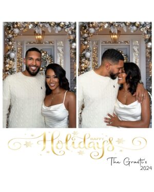 Denyce Lawton Instagram - Happy Holidays Everyone!!! Our FIRST Christmas as The GRASTI’s!!! 🥰😍 We’ve had the fun of being able to celebrate Christmas in Atlanta, Miami and now Los Angeles !!! Sharing some of our Holiday Cards that we only shared with Close Family & Friends over the years 🥰🥰 

NOTE : To those who aren’t able to feel joyous or celebratory right now during the holidays… my deepest love and thoughts are with you and your family as you endure what you’re experiencing! Wishing EVERYONE more love, light, prosperity, great health, wealth, joy, compassion, self love & healing !!! 🫶🏽🫶🏽🫶🏽

♥️ The GRASTI’s #GrastiEverAfter Denyce, Eban, Kimchi & Mochi #MerryChristmas #Christmas2024