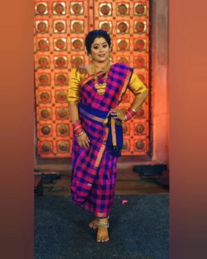 Devipriya Instagram - நமது பாரம்பரிய பின் கொசுவ கண்டாங்கி சேலை.💜💜💜 தமிழர் திருநாள் spl.