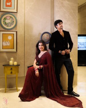 Diya Krishna Instagram - 🧿🙏🏻
Diya’s outfit from @shazara_design_studio 
Aswin’s outfit from @santinni.in