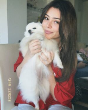 Eleonora Gaggero Instagram - Da tre anni hai reso la mia vita migliore. Dormire tutte le notti con te al mio fianco e svegliarmi la mattina con i tuoi baci è un onore incredibile. Sei una cagnolina speciale 
Buon compleanno piccola Tasca🤍