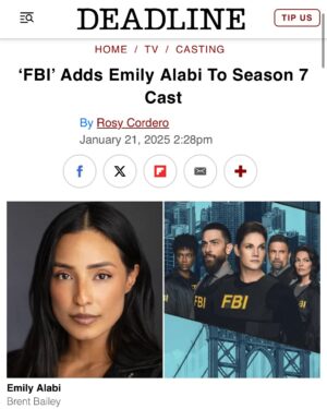 Emily Alabi Instagram - God’s timing ❤️

With overwhelming gratitude in my heart, I don’t know where to begin in expressing how much this opportunity means to me because of the journey God took me on to get HERE.

I wanted to share a little of my story to inspire others to trust God’s timing. I tested for FBI at the beginning of Season 7 for another role, and what an amazing experience that was, but we got the news that they were going in a different direction. I was heartbroken but fully surrendered to God’s plan. I never stopped working, and I never stopped trusting Him.

Turns out, 4 months later, my Dad was diagnosed with leukemia, and because I wasn’t in NYC filming, I was able to be with him throughout his chemo treatment and journey to recovery, which was more important to me than anything else. God knew that I needed to be with my Dad.

Now that my dad is home and on his way to a full recovery, it’s crazy to see how God brought this back around but now, at just the right time.

So here we are.

I am incredibly grateful to my dream team for everything. @iamrodiamond @morezap1 @stevenkjang I wouldn’t be here without you guys. Thank you for all of your hard work, always. 
I love each of you so much and feel so lucky to be on this team.

To @kim_miscia thank you for your support on this journey 🫶🏽 and to the entire @fbicbs family, thank you for this incredible opportunity.

I’m so full and so ready!!!! LFG!!!! 💪🏽