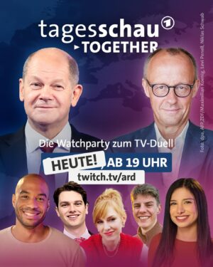 Eva Schulz Instagram - Schaut mit uns heute Abend das TV-Duell zwischen Scholz und Merz!
 
Live auf Twitch, Instagram, TikTok, YouTube und in der ARD-Mediathek gibt’s ab 19 Uhr eine neue Folge tagesschau together – dieses Mal als Watch Party zum TV-Duell! Hosts @felixedeha und @haninkleemann haben zu Gast: @levipenell , @hedgefonds.henning @evaschulz .
 
Im Anschluss an das TV-Duell stellen wir Scholz und Merz eure Fragen! Was wollt ihr wissen? Schreibt es jetzt gerne schon in die Kommentare.
 
Gute Besserung an @handiofiblood , der heute als Gast leider wegen Krankheit ausfällt.

#bundestagswahl #btw2025 #tagesschau