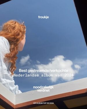 Froukje Veenstra Instagram - Mijn debuutalbum ‘Noodzakelijk Verdriet’ is het meest verkochte/gestreamde album én het meest verkochte Nederlandse vinyl van 2024! Ik ben jullie dankbaar voor al jullie support en voel me vereerd om tussen allemaal zulke grote internationale namen te staan in deze lijst.✨ Ik hoop dat de nieuwe muziek die ik op dit moment aan het maken ben weer net zoveel oren gaat bereiken. We gaan het zien. Liefs.❤️