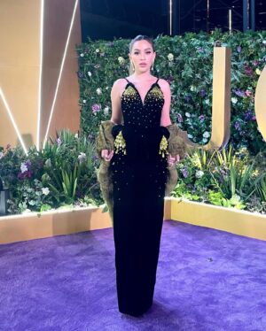 Gamila Awad Instagram - @joyawards ✨

Dressed in @eliasriga X @chopard 

Styled by @yasminekenawi and glammed by @ayaabdelhamid and @mr.bishoo @alsagheersalons
Photography by @asmalqadi_