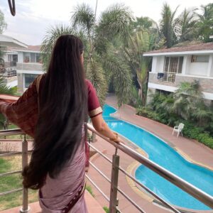 Gracy Singh Instagram - Clouds come floating into my life, no longer to carry rain or usher storm, but to add color to my sunset sky. ...
#newlocation #SantoshiMaa #behindthescenes #tvseries