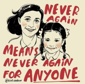 Haley Webb Instagram - @not_controversial_ 🕊️📢

Artwork by @tiril.valeur 🫶🏼

#neveragain is happening again 💔
#stopthewaronchildren 
#ourchildren 
#humanityfirst