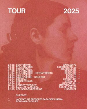 Hania Rani Instagram - The ‘Ensemble’ tour or, as I call it myself, ‘the ultimate Ghosts tour’ is coming in early spring 2025. These are not only the last shows for a while but actually the most conceptually exciting tour as I am trying to perform for the first time the full album - as it goes - arranged for the large ensemble including a serious collection of artistic personalities. 
Moreover I’m delighted to announce very special artists and dear friends of mine who will open shows in Brussels, Berlin, Paris, London and Luzern: @jackwylliemusic Jack Wyllie (Portico Quartet) presenting his project ‘Paradise Cinema’ and @dobrawaczocher Dobrawa Czocher introducing a new solo material. 

Some extra tickets were released for one of the Berlin shows as well :) 

Tickets and info: haniarani.com
I’m really looking forward!