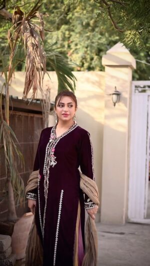 Hiba Ali Khan Instagram - Hiba A Khan X Posh By Noreen 

Get ur hands on this exclusive luxurious velvet collection of @poshbynoreen grace urself with their stunning festive collection this season. 

#stunning #outfits #winter #festivewear #formal #velvet