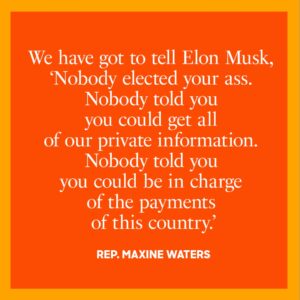 Hillary Clinton Instagram - Absolutely no one elected Elon Musk to anything. Yesterday, Democratic leaders called on their Republican colleagues to help stop his billionaire power grab. 

Make sure your Republican elected officials and neighbors hear from you about this crisis, too.