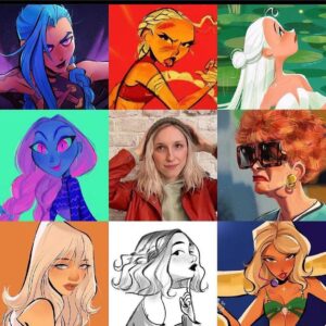 Jackie Droujko Instagram - #artvsartist all the way back to 2019. Wowie what a timeline! Featuring me and my pretzel. 💕 I didn’t draw enough cowboys this year, must do better next year.