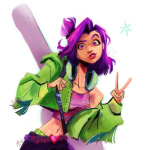 Jackie Droujko Instagram - Really enjoyed playing around with textures here! Never thought I could shade like this! Cool!