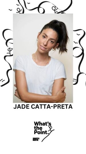 Jade Catta-Preta Instagram - We have a very special guest on this episode of #WhatsthePoint — the lovely @jadecattapreta 🏆

Tune is as host Shantell Martin and Jade discuss Jade’s career and journey in acting and comedy — from moving to the United States in middle school to her decision to attend Emerson College, which ultimately led Jade to pursue her dreams on the screen and stage in Los Angeles. 

▪️ Listen on any major podcast streaming platform or at whatsthepoint.art 

▪️ Check out Jade @jadecattapreta