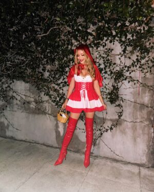 Jarry Lee Instagram - not so little red riding hood ❤️‍🔥 @thatssofetchau & @cldstyle dressed me for their Halloween costume party last night at @labohemeweho
