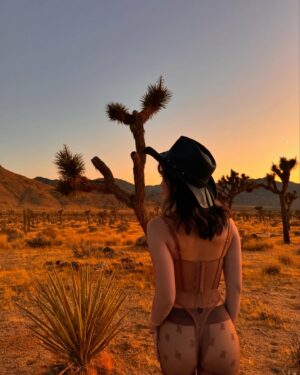 Jeannie Elise Mai Instagram - Howdy 🤠 took a bunch of Polaroids in Joshua tree & I want to give them all away to u 💌🎞️ comment “yeehaw” & I will personally dm u details 💖