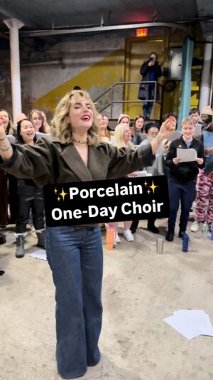 JoJo Instagram - It was truly such a joy to create with 
@iamjojo ~ her warmth, passion, kindness, and generosity shone so brightly in this room ☀️ A night filled with laughter and connection. This human is so genuine!! GO SUPPORT HER!!!

"Porcelain" One-Day Choir
opb. @iamjojo 
led & arranged by @heartofgoldstein 
at @gymnopedie_bk 

#singing #harmony #acapella #vocals #choir #community #nyc #jojo #porcelain