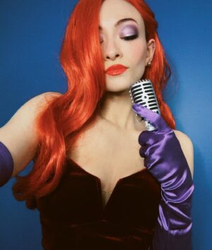 Jodelle Ferland Instagram - happy halloween from Jessica Rabbit💃🏻🐰