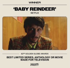 Josephine Bornebusch Instagram - Omg! Just now we won 2 golden globes for Baby Reindeer. I am so incredibly proud of all of us and our production! Can’t believe it!!! Yay!!!!!! Congrats to everyone involved and big love to everyone who watched. ❤️❤️❤️❤️❤️❤️
