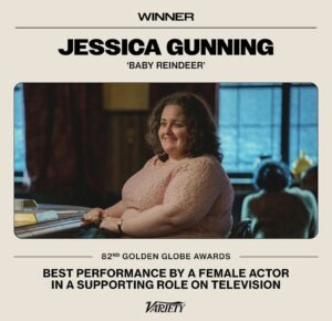 Josephine Bornebusch Instagram - Omg! Just now we won 2 golden globes for Baby Reindeer. I am so incredibly proud of all of us and our production! Can’t believe it!!! Yay!!!!!! Congrats to everyone involved and big love to everyone who watched. ❤️❤️❤️❤️❤️❤️