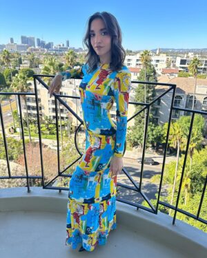 Julia Macchio Instagram - A beyond special day filled with so much love (and happy tears). So thankful to have shared these moments with my incredible family and so many wonderful friends! You deserve all of it and more, Daddio! You inspire me every second of every day. 
⭐️❤️ @ralph_macchio 

Dress: @aliceandolivia x Basquiat
Haircut & Style: @neilweisberg x @mechesalonla 
Makeup: Me 
Pro Photos: Tori McCaleb/Sony Pictures Television